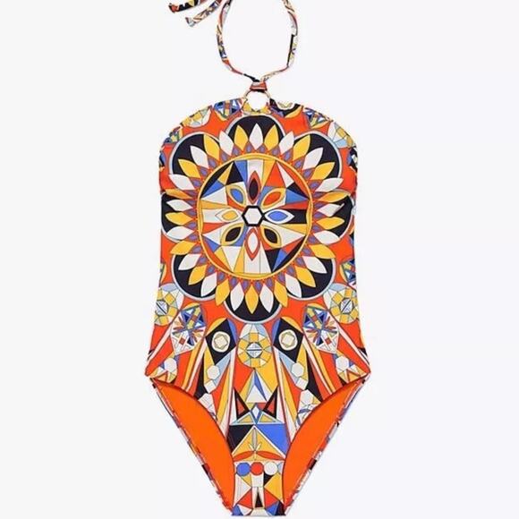 NEW TORY BURCH 'Kaleidoscope' One-piece Swimsuit - Size L - Picture 1 of 8